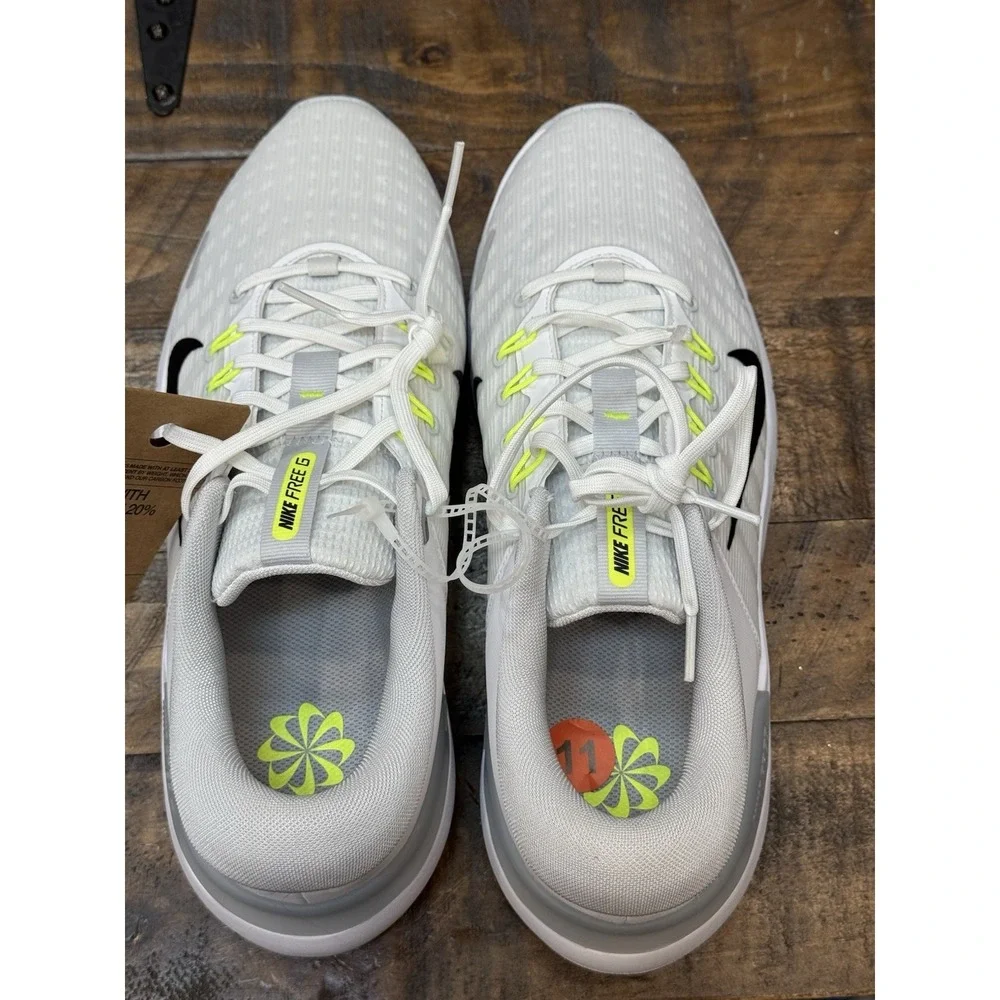 Nike Men's Free Golf NN Golf Shoes WIDE White Black Pure Platinum FQ7875-101 NEW